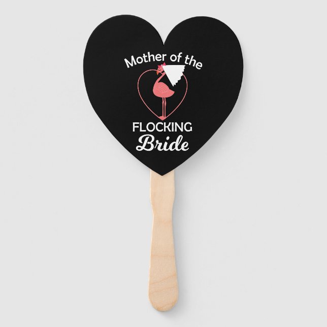 Flamingo | Flamingo Wedding Mor Of Flocking Bride Hand Fan (Front)