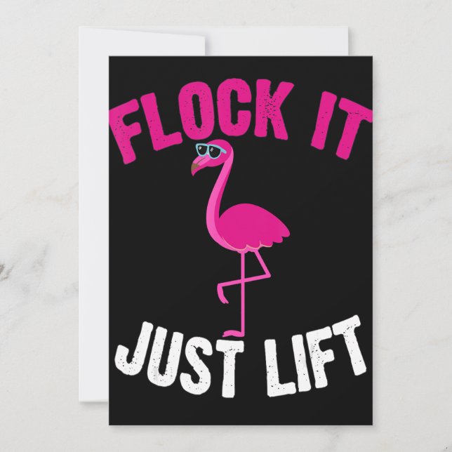 Flamingo | Flamingo Weightlifting Flock Holiday Card (Front)