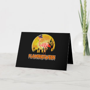 Flamingo   Flamingoween Funny Witch Halloween Card
