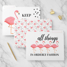 Flamingo Flare File Folders