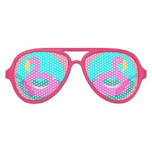 Flamingo Float Girls Summer Beach and Pool Party Aviator Sunglasses