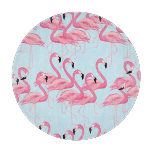 Flamingo Flock: Tropical Vintage Print Cutting Board