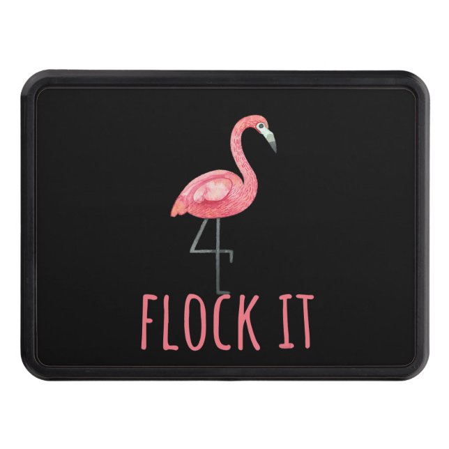 Flamingo - Flock Tt  Pink Animal Lover Trailer Hitch Cover (Front)