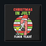 Flamingo Flock Yeah Christmas In July Retro Summer Magnet<br><div class="desc">Flamingo Flock Yeah Christmas In July Retro Summer Xmas Bird</div>
