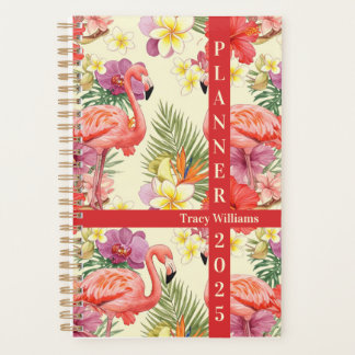 Flamingo floral seamless  pattern  planner