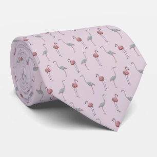 Flamingo Frenzy Tie Double Sided Prin (Dusty Pink)