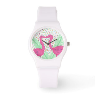 Flamingo Fun Print Wrist Watch