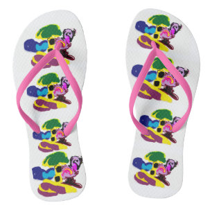 Flamingo fun summer style flip flops