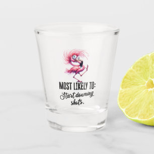 Flamingo Funny Face for Party Shot Glass