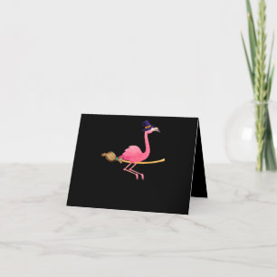 Flamingo Funny Flamingo Witch Halloween Thank You Card