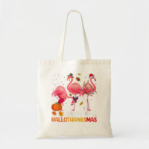 Flamingo Funny Happy HalloThanksMas Tote Bag