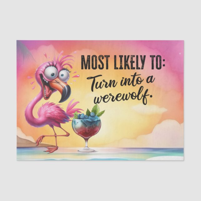 Flamingo Funny Saying for birthday  Tissue Paper (Front)