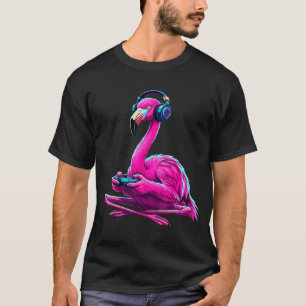 Flamingo Gaming Animal Video Games Funny Flamingo  T-Shirt