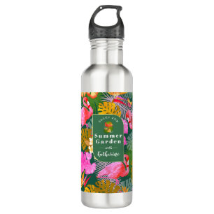 Flamingo Garden Dark Green 710 Ml Water Bottle