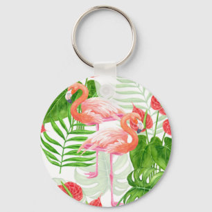 Flamingo garden keychain