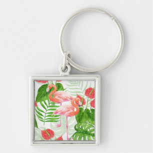 Flamingo garden keychain