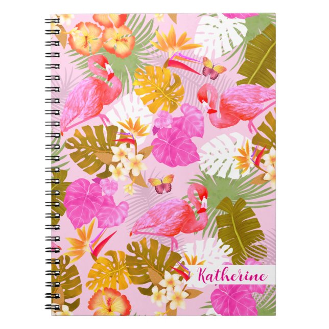 Flamingo Garden Pink Notebook (Front)