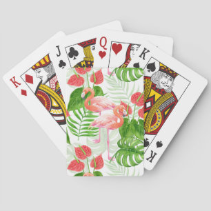 Flamingo garden playing cards