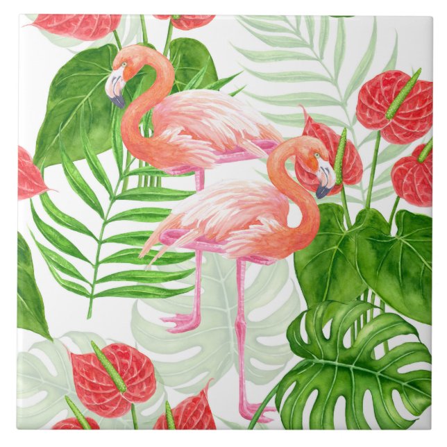 Flamingo garden tile (Front)