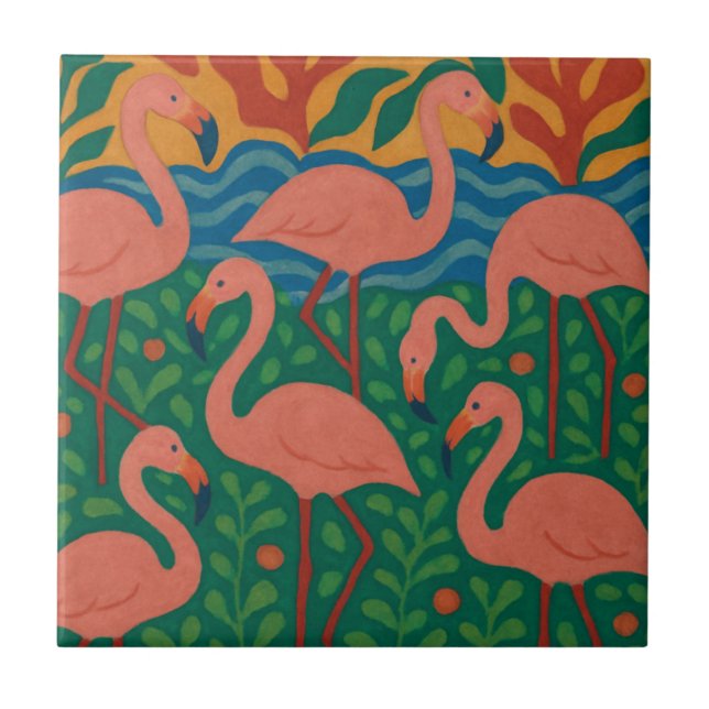 Flamingo Garden Tile (Front)
