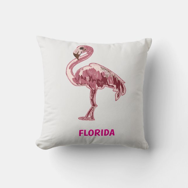 Flamingo gemalter pinker Flamingo  Throw Pillow (Front)