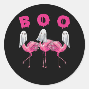 Flamingo   Ghost Flamingo Boo Halloween Costume Classic Round Sticker