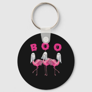 Flamingo   Ghost Flamingo Boo Halloween Costume Keychain
