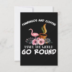 Flamingo Gift   Flamingo And Coffee Thank You Card