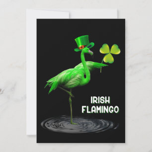 Flamingo Gift Irish Flamingo Green Holiday Card