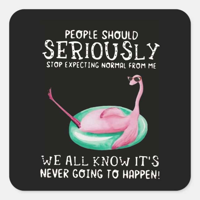Flamingo Gift | People Should Seriously Flamingo Square Sticker (Front)