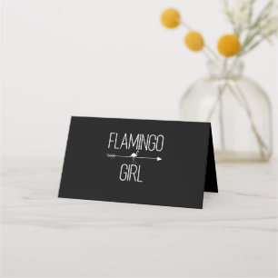 Flamingo Girl Gift For Women Bird Animal Wading Place Card