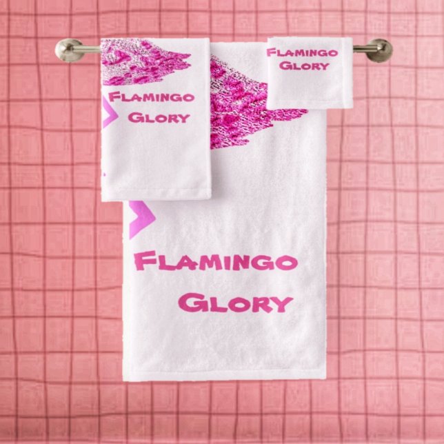 Flamingo Glory Bath Towel Set (You're ready for Summer, when you set out this Flamingo Glory Bath Towel Set, in your bathroom!)