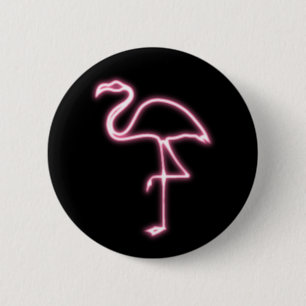 Flamingo glow 2 inch round button
