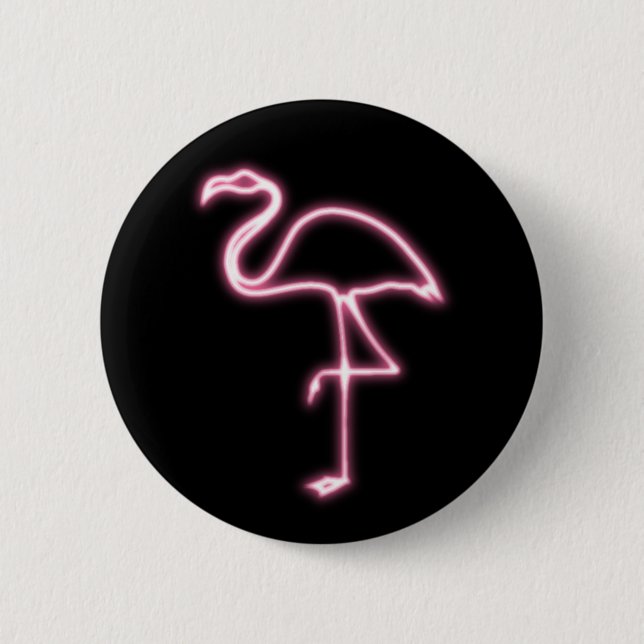 Flamingo glow 2 inch round button (Front)