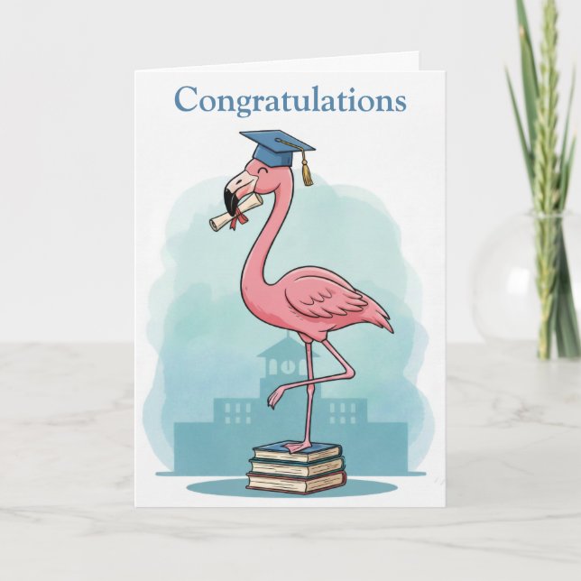 Flamingo Graduation Card (Front)