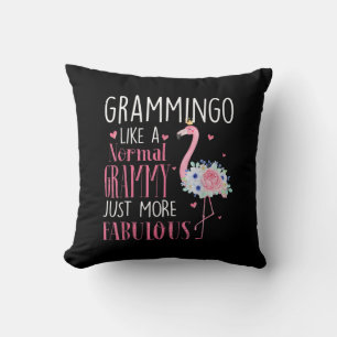 Flamingo Grammingo Like A Normal Grammy Gift Funny Throw Pillow