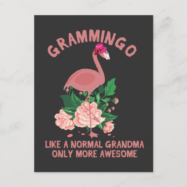 Flamingo Grandmother like a normal grandma only mo Postcard (Front)