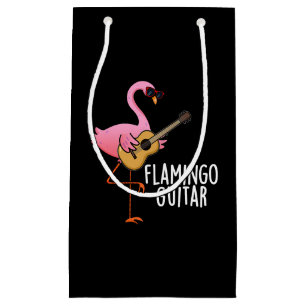 Flamingo Guitar Funny Music Pun Dark BG Small Gift Bag