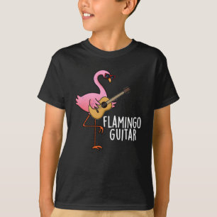 Flamingo Guitar Funny Music Pun Dark BG T-Shirt