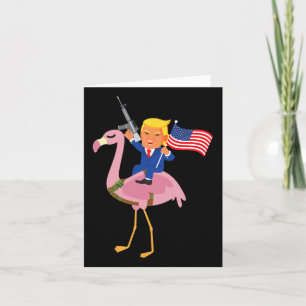 Flamingo Gun Merica 2020 Election Maga Republican Card