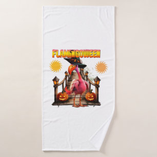 Flamingo Halloween Bath Towel