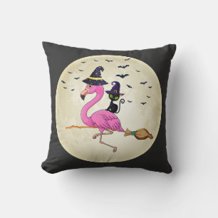 flamingo Halloween Costume Flamingo cat Halloween  Throw Pillow