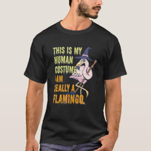 Flamingo Halloween Costume Flamingoween Women Witc T-Shirt