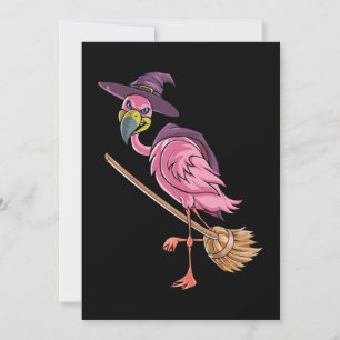 Flamingo   Halloween Flamingo Witch Scary Party Thank You Card