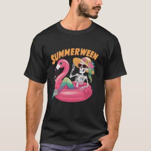 Flamingo Halloween Spooky Wading Bird Scary Trick  T-Shirt