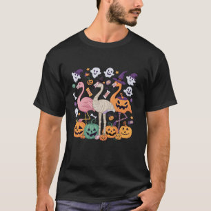 Flamingo Halloween Spooky Wading Bird Scary Trick  T-Shirt
