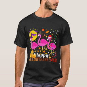 Flamingo Halloween Thanksgiving Christmas T-Shirt