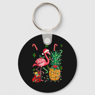 Flamingo Hawaiian Ne Christmas Lights Xmas  Keychain