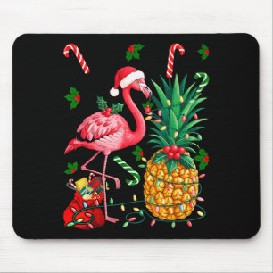 Flamingo Hawaiian Ne Christmas Lights Xmas  Mouse Pad