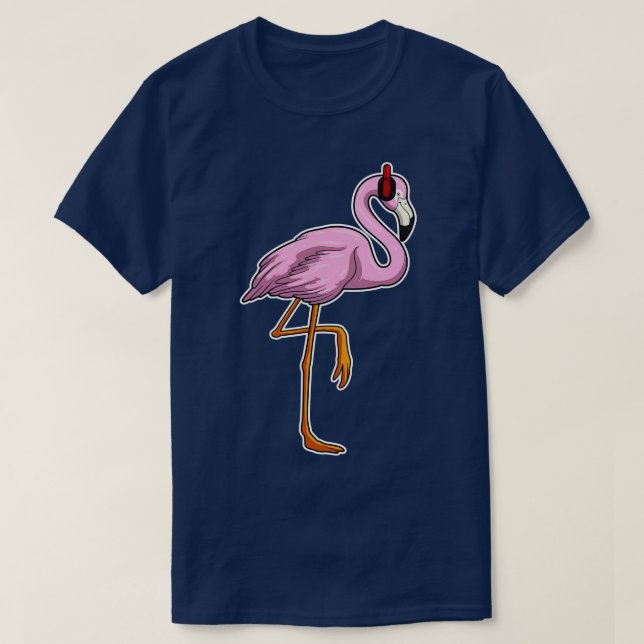 Flamingo Headphone Music T-Shirt (Design Front)